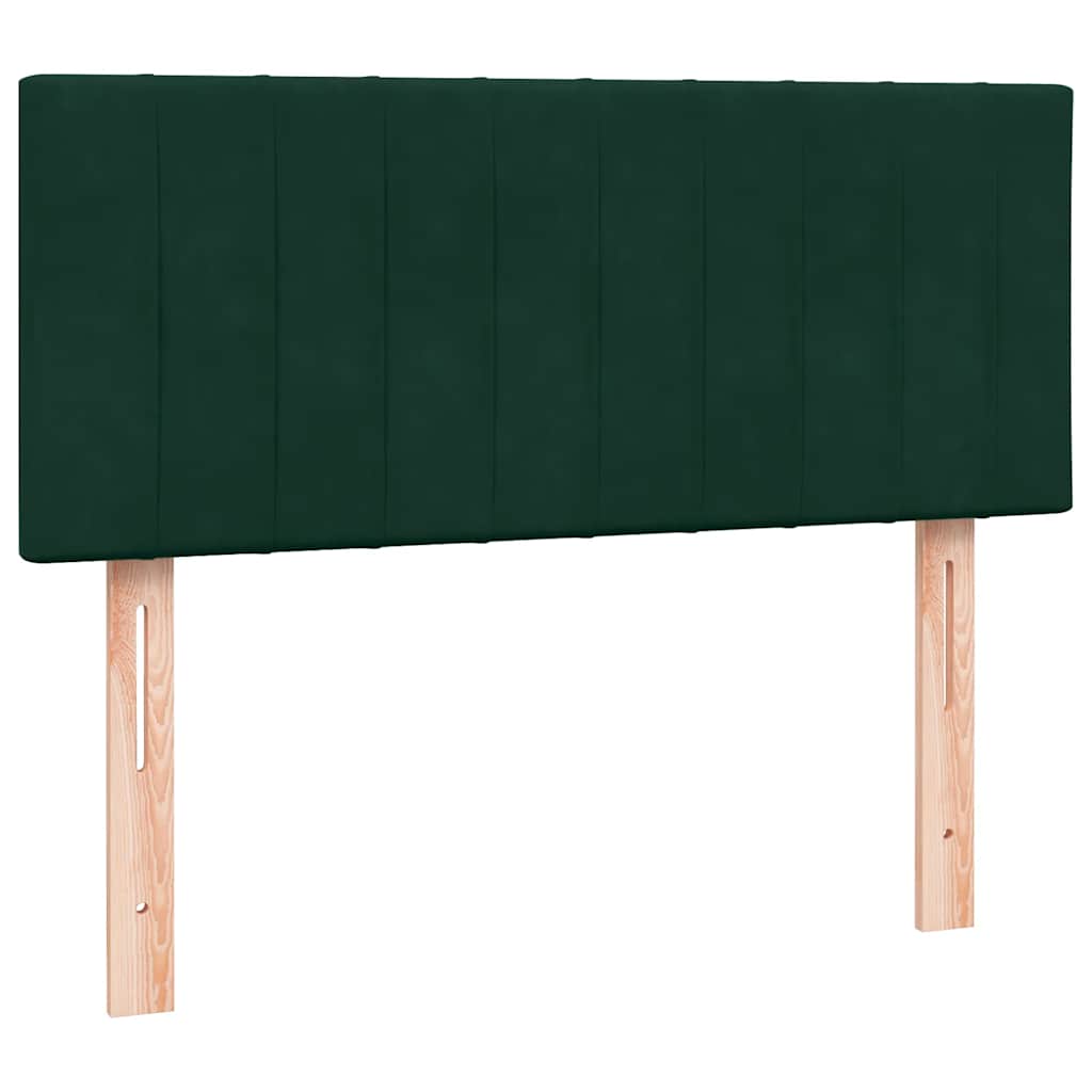 Κρεβάτι Boxspring με Στρώμα & LED Σκούρο Πράσινο 120x210εκ. Βελούδινο - Pakobazaar
