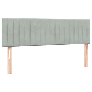 Κρεβάτι Boxspring με Στρώμα & LED Ανοιχτό Γκρι 160x210 εκ. Βελούδινο