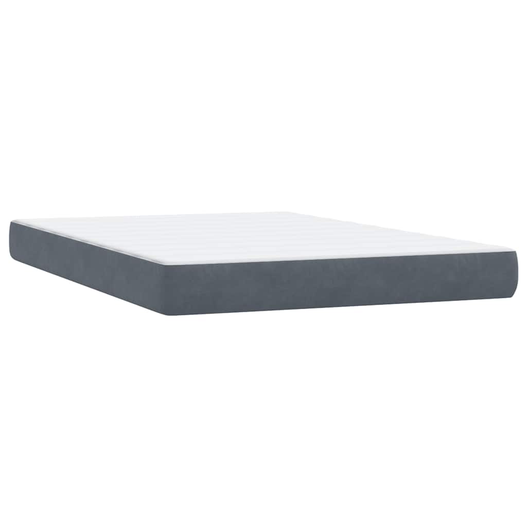 Κρεβάτι Boxspring με Στρώμα & LED Σκούρο Γκρι 160x210 εκ. Βελούδινο - Pakobazaar