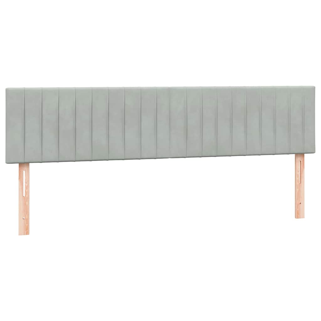Κρεβάτι Boxspring με Στρώμα & LED Ανοιχτό Γκρι 180x210 εκ. Βελούδινο - Pakobazaar