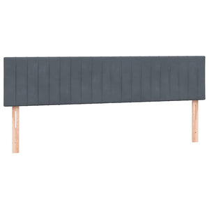 Κρεβάτι Boxspring με Στρώμα & LED Σκούρο Γκρι 180x210 εκ. Βελούδινο