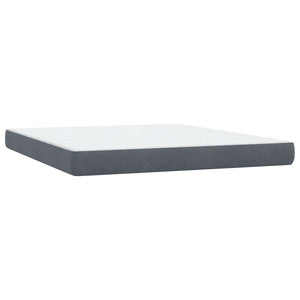 Κρεβάτι Boxspring με Στρώμα & LED Σκούρο Γκρι 180x210 εκ. Βελούδινο
