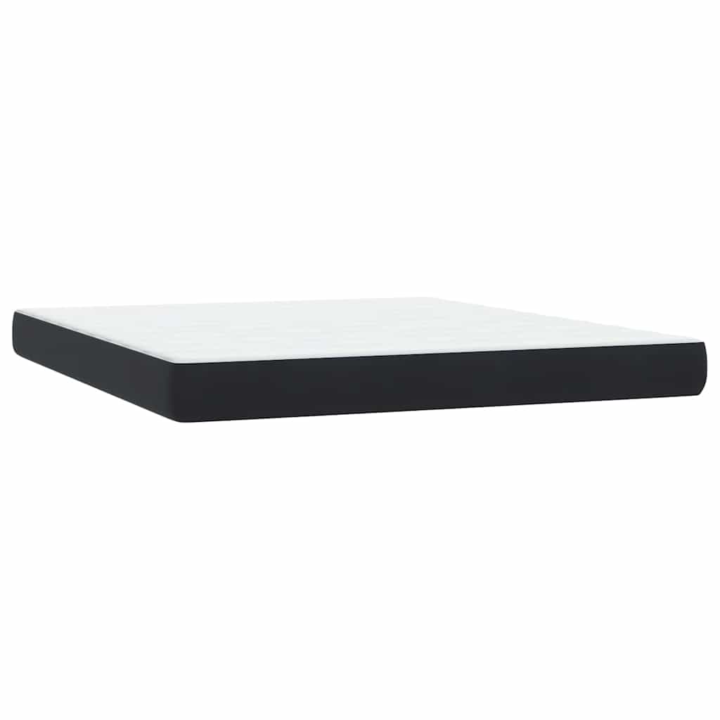 Κρεβάτι Boxspring με Στρώμα & LED Μαύρο 180x210 εκ. Βελούδινο