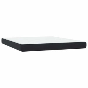 Κρεβάτι Boxspring με Στρώμα & LED Μαύρο 180x210 εκ. Βελούδινο - Pakobazaar