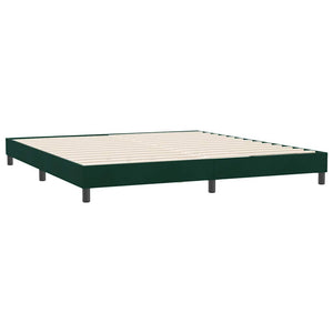 Κρεβάτι Boxspring με Στρώμα & LED Σκούρο Πράσινο 180x210εκ. Βελούδινο