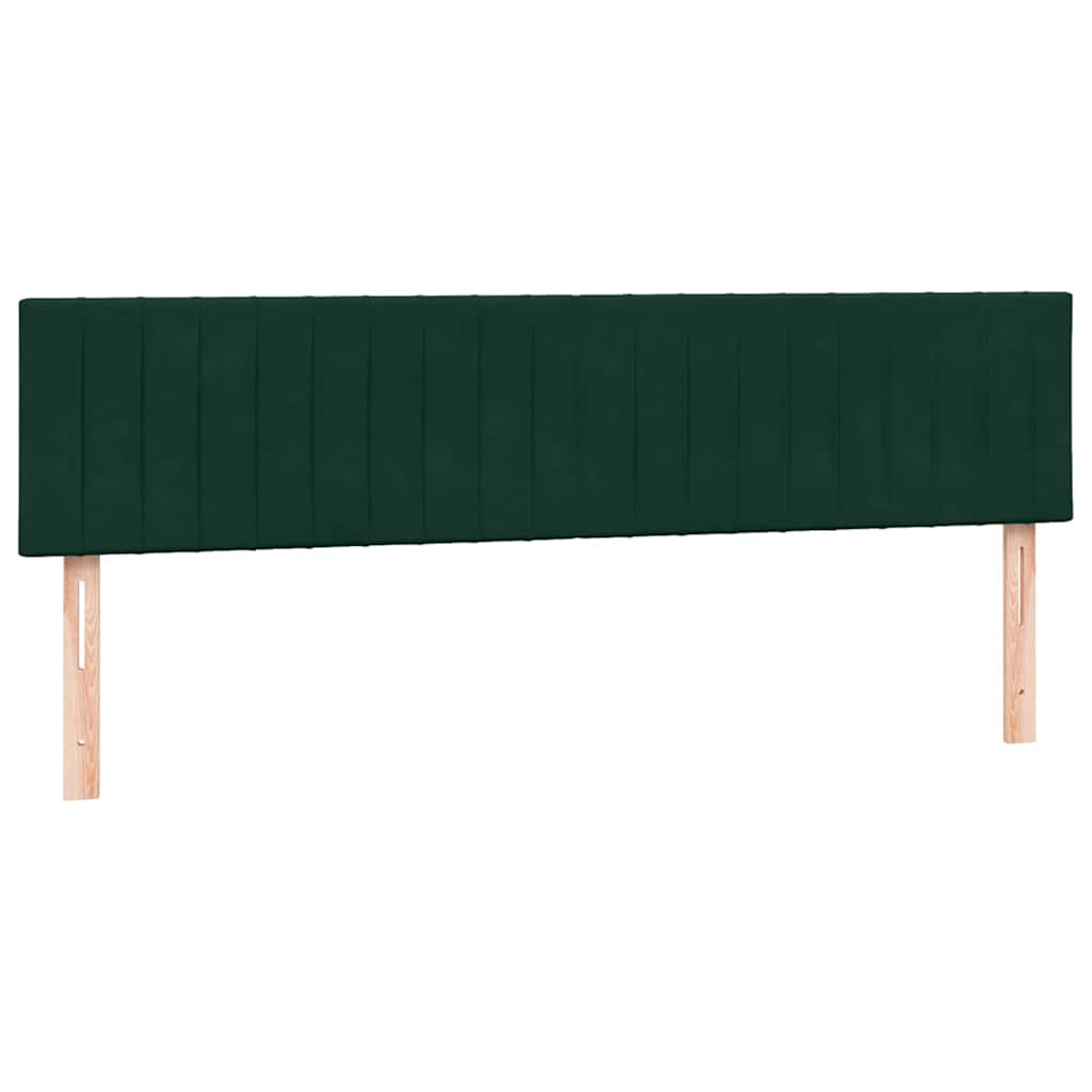 Κρεβάτι Boxspring με Στρώμα & LED Σκούρο Πράσινο 180x210εκ. Βελούδινο