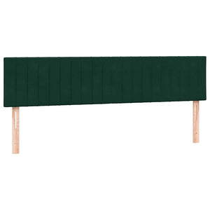 Κρεβάτι Boxspring με Στρώμα & LED Σκούρο Πράσινο 180x210εκ. Βελούδινο