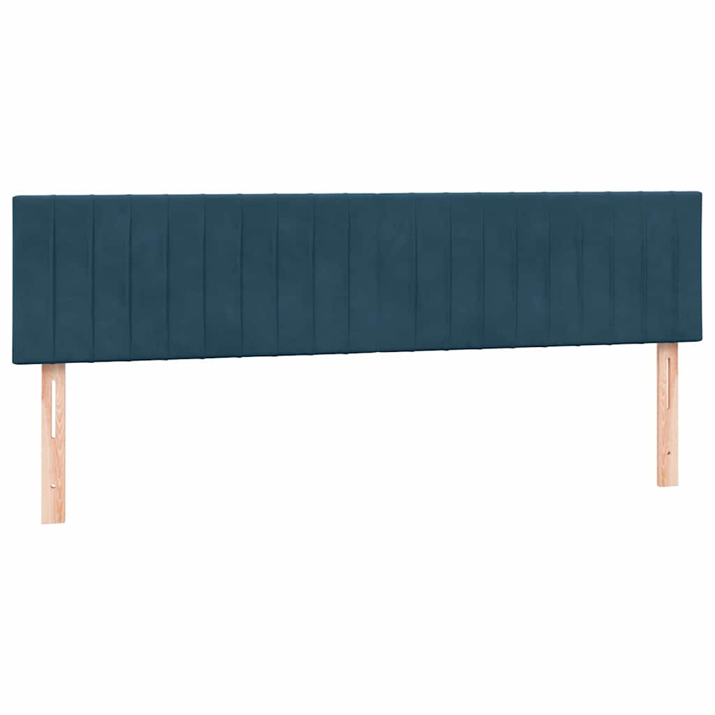 Κρεβάτι Boxspring με Στρώμα & LED Σκούρο Μπλε 180x210 εκ. Βελούδινο - Pakobazaar