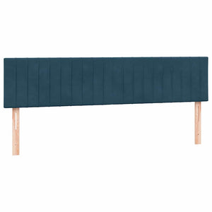 Κρεβάτι Boxspring με Στρώμα & LED Σκούρο Μπλε 180x210 εκ. Βελούδινο - Pakobazaar