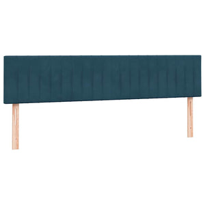 Κρεβάτι Boxspring με Στρώμα & LED Σκούρο Μπλε 200x220 εκ. Βελούδινο - Pakobazaar