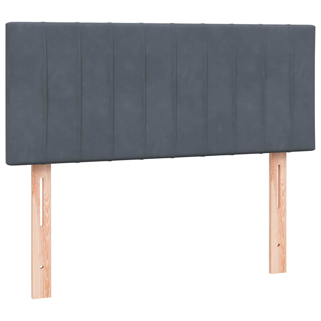 Κρεβάτι Boxspring με Στρώμα & LED Ανοιχτό Γκρι 120x220 εκ. Βελούδινο