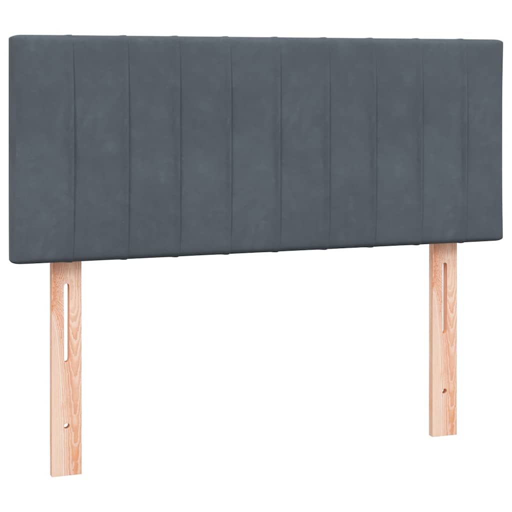 Κρεβάτι Boxspring με Στρώμα & LED Σκούρο γκρι 120x220 cm Βελούδινο