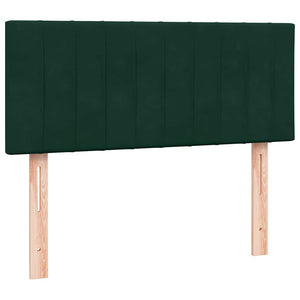 Κρεβάτι Boxspring με Στρώμα & LED σκούρο πράσινο 120x220cm Βελούδινο