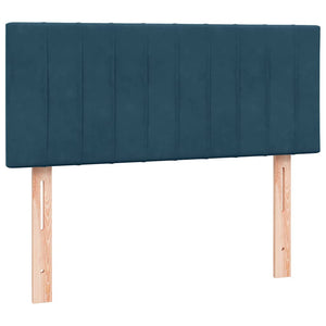 Κρεβάτι Boxspring με Στρώμα & LED σκούρο μπλε 120x220 cm Βελούδινο