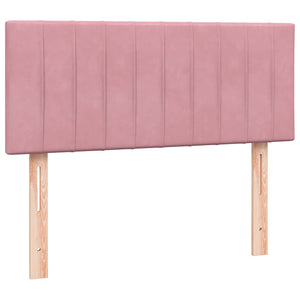 Κρεβάτι Boxspring με Στρώμα & LED ροζ 120x220 cm Βελούδινο - Pakobazaar