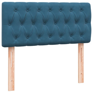 Κρεβάτι Boxspring με Στρώμα & LED σκούρο μπλε 80x210 εκ. Βελούδινο - Pakobazaar