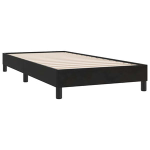 Κρεβάτι Boxspring με Στρώμα & LED Μαύρο 100x210 cm Βελούδινο - Pakobazaar