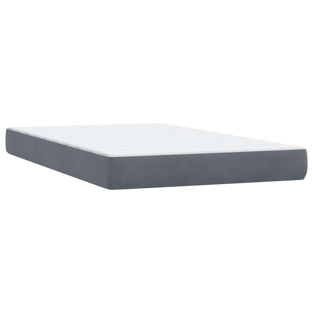 Κρεβάτι Boxspring με Στρώμα & LED Σκούρο Γκρι 120x210 εκ. Βελούδινο