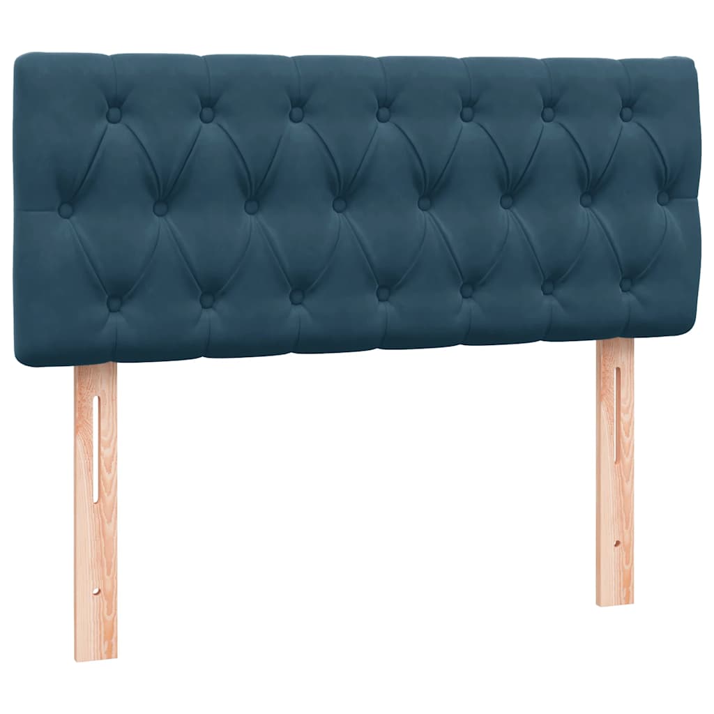 Κρεβάτι Boxspring με Στρώμα & LED Σκούρο Μπλε 120x210 εκ. Βελούδινο - Pakobazaar