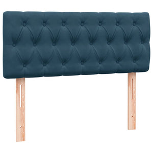 Κρεβάτι Boxspring με Στρώμα & LED Σκούρο Μπλε 120x210 εκ. Βελούδινο - Pakobazaar