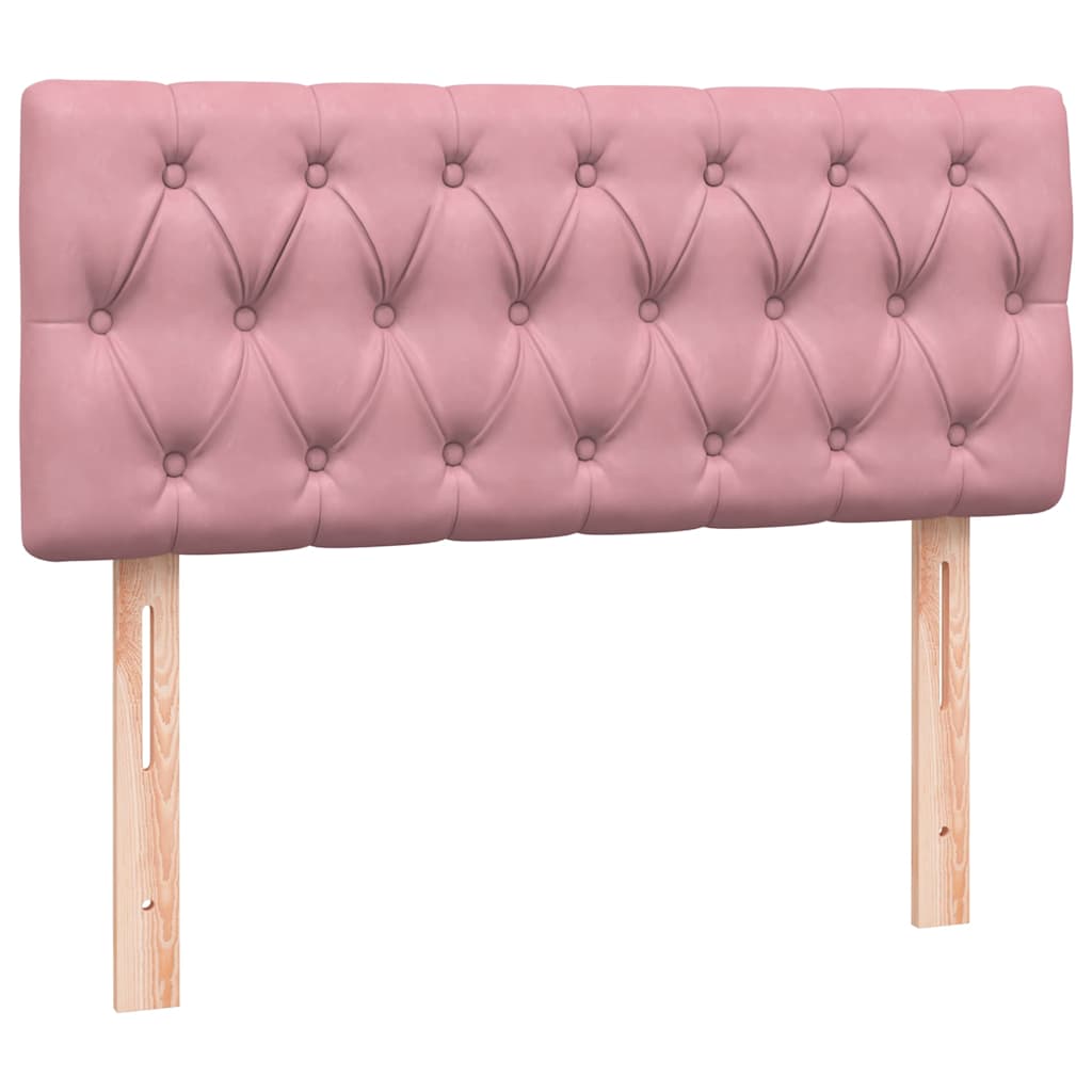 Κρεβάτι Boxspring με Στρώμα & LED Ροζ 120x210 εκ. Βελούδινο