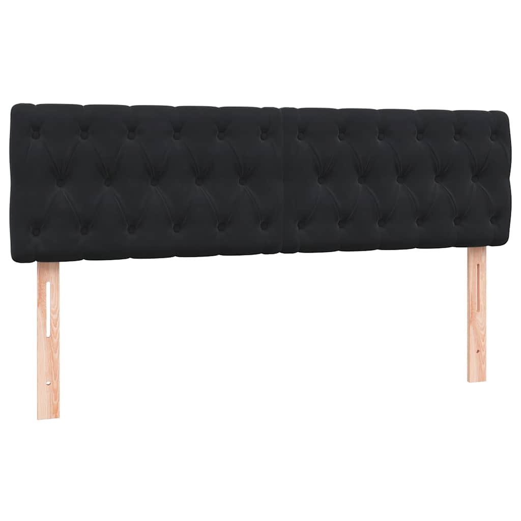 Κρεβάτι Boxspring με Στρώμα & LED Μαύρο 1140x210 εκ. Βελούδινο - Pakobazaar