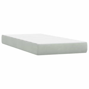Κρεβάτι Boxspring με Στρώμα & LED Ανοιχτό Γκρι 180x210 εκ. Βελούδινο