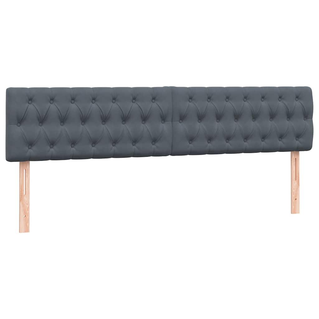 Κρεβάτι Boxspring με Στρώμα & LED Σκούρο Γκρι 200x210 εκ. Βελούδινο - Pakobazaar