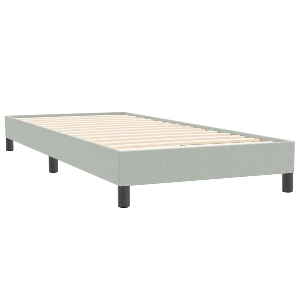 Κρεβάτι Boxspring με Στρώμα & LED ανοιχτό γκρι 80x220 cm Βελούδινο