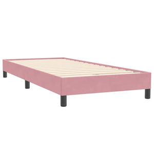 Κρεβάτι Boxspring με Στρώμα & LED Ροζ 90x220 εκ. Βελούδινο - Pakobazaar