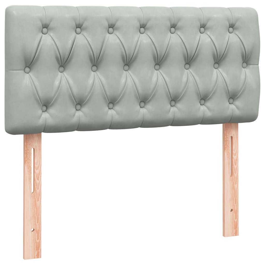 Κρεβάτι Boxspring με Στρώμα & LED ανοιχτό γκρι 100x220 εκ. Βελούδινο - Pakobazaar