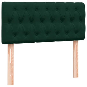 Κρεβάτι Boxspring με Στρώμα & LED σκούρο πράσινο 100x220cm Βελούδινο - Pakobazaar
