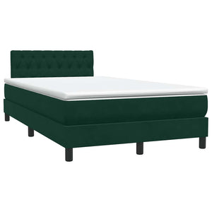 Κρεβάτι Boxspring με Στρώμα & LED σκούρο πράσινο 120x220cm Βελούδινο - Pakobazaar