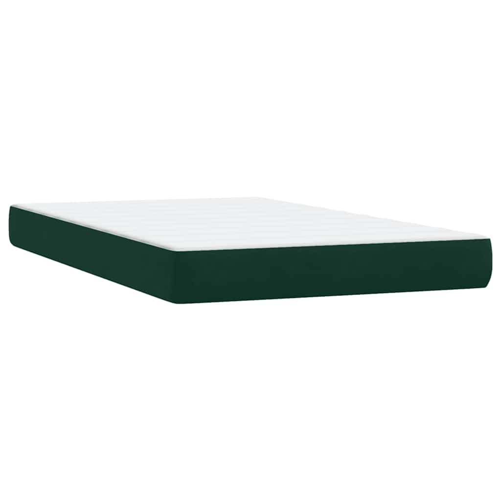 Κρεβάτι Boxspring με Στρώμα & LED σκούρο πράσινο 120x220cm Βελούδινο - Pakobazaar