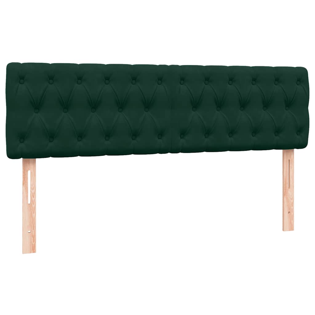 Κρεβάτι Boxspring με Στρώμα & LED Σκούρο πράσινο 140x220cm Βελούδινο