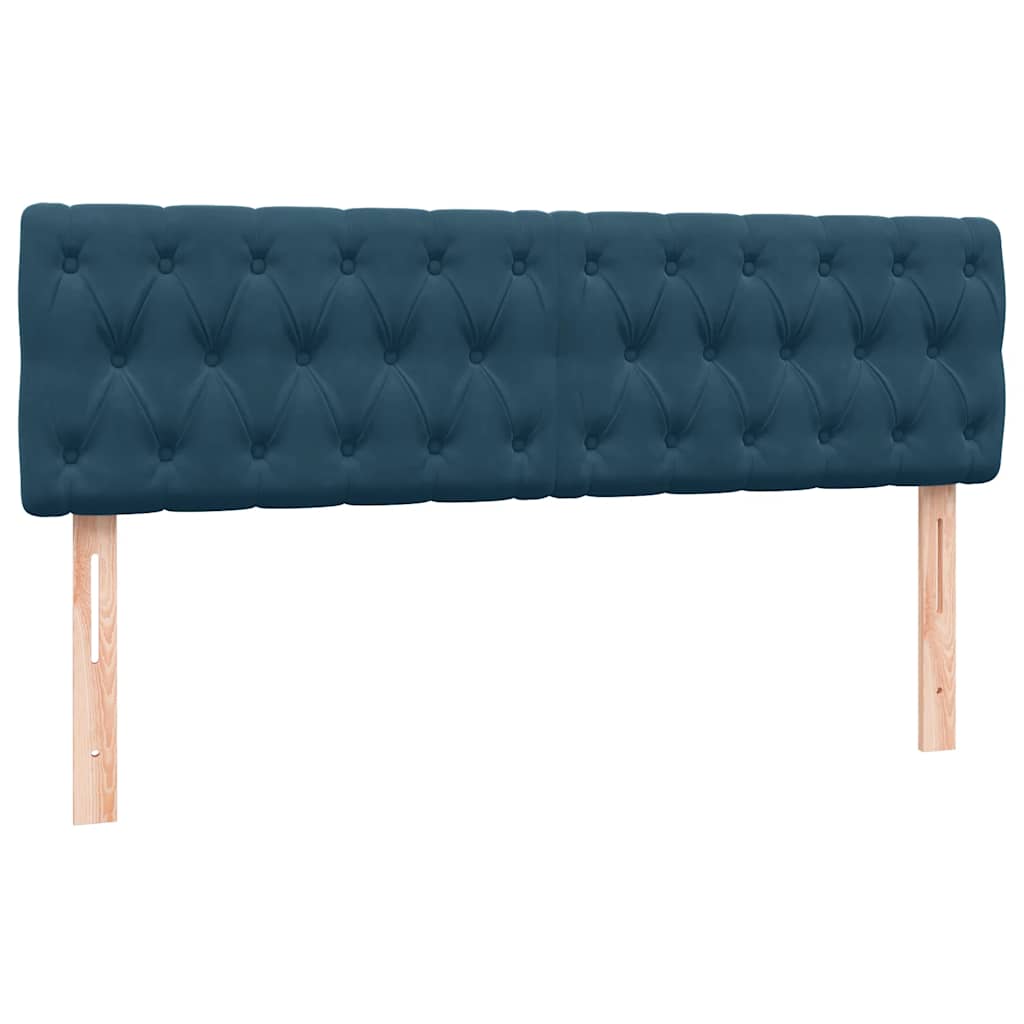 Κρεβάτι Boxspring με Στρώμα & LED σκούρο μπλε 160x220 cm Βελούδινο - Pakobazaar