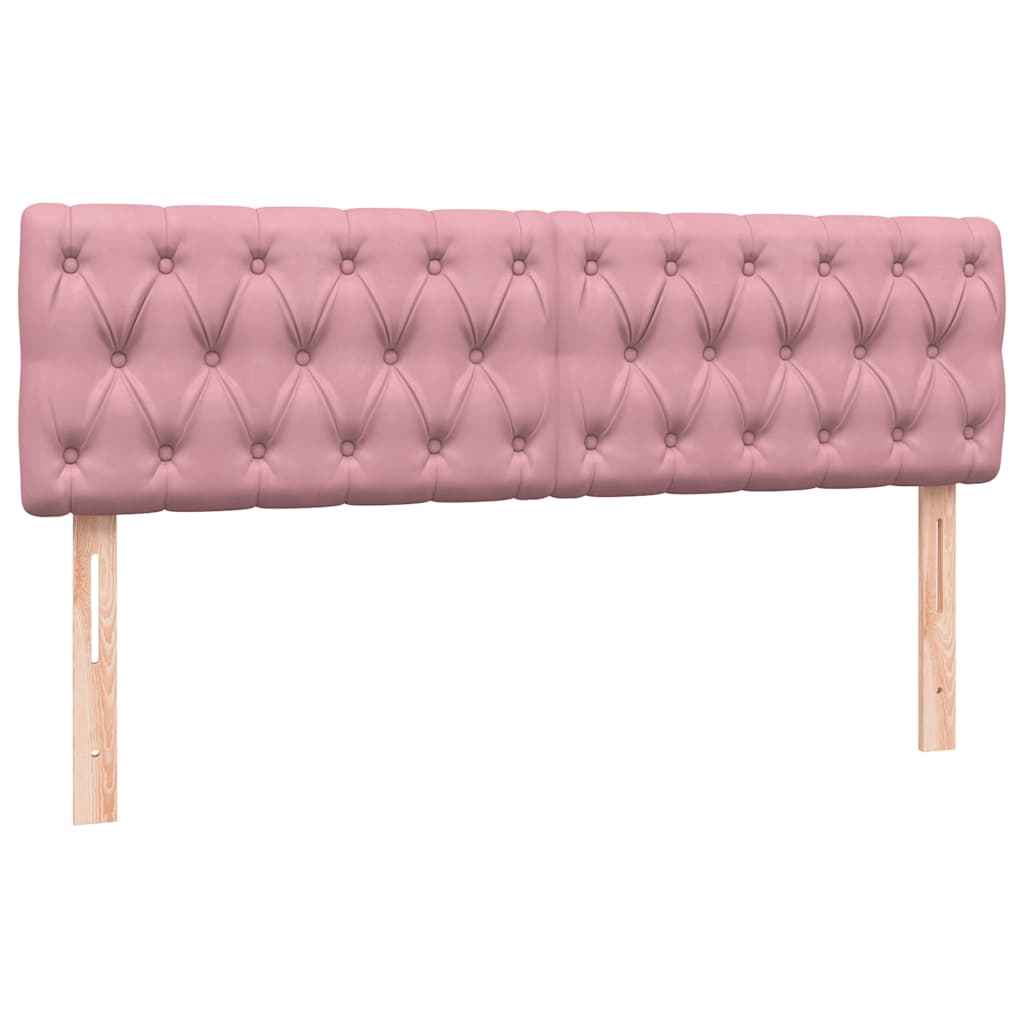 Κρεβάτι Boxspring με Στρώμα & LED ροζ 160x220 cm Βελούδινο