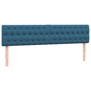 Κρεβάτι Boxspring με Στρώμα & LED σκούρο μπλε 180x220 cm Βελούδινο