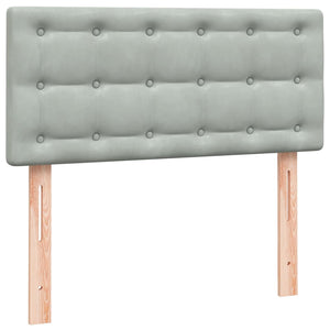 Κρεβάτι Boxspring με Στρώμα & LED Ανοιχτό Γκρι 100x210 εκ. Βελούδινο - Pakobazaar