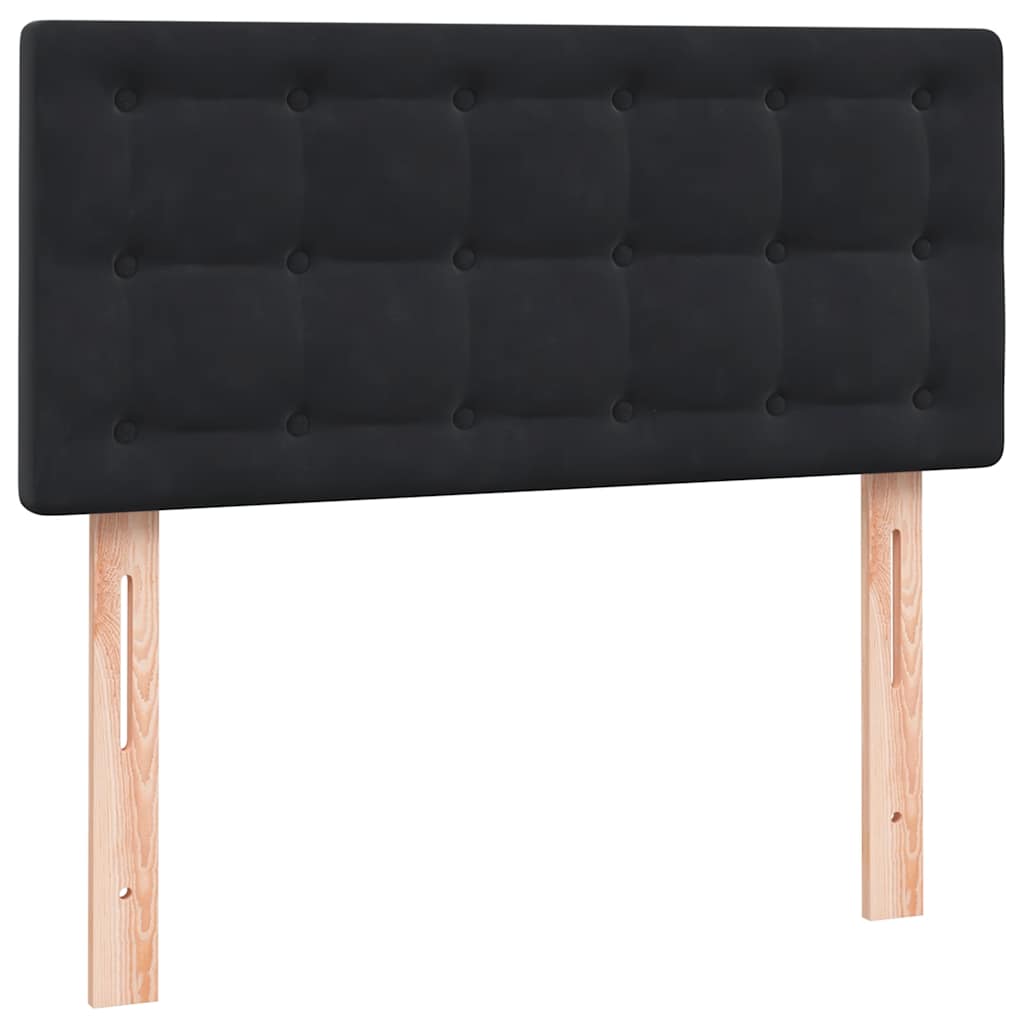 Κρεβάτι Boxspring με Στρώμα & LED Μαύρο 100x210 cm Βελούδινο - Pakobazaar