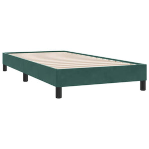 Κρεβάτι Boxspring με Στρώμα & LED Σκούρο Πράσινο 100x210εκ. Βελούδινο