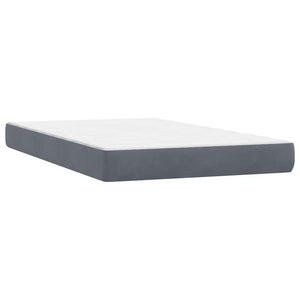 Κρεβάτι Boxspring με Στρώμα & LED Σκούρο Γκρι 120x210 εκ. Βελούδινο - Pakobazaar