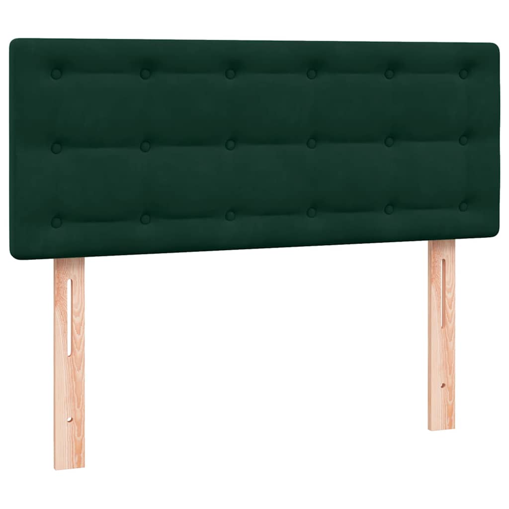 Κρεβάτι Boxspring με Στρώμα & LED Σκούρο Πράσινο 120x210εκ. Βελούδινο - Pakobazaar