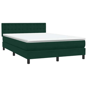 Κρεβάτι Boxspring με Στρώμα & LED Σκούρο Πράσινο 160x210εκ. Βελούδινο
