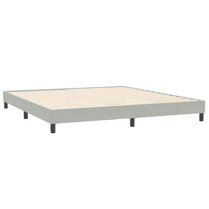 Κρεβάτι Boxspring με Στρώμα & LED Ανοιχτό Γκρι 180x210 εκ. Βελούδινο