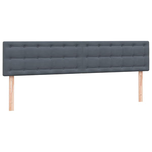 Κρεβάτι Boxspring με Στρώμα & LED Σκούρο Γκρι 180x210 εκ. Βελούδινο