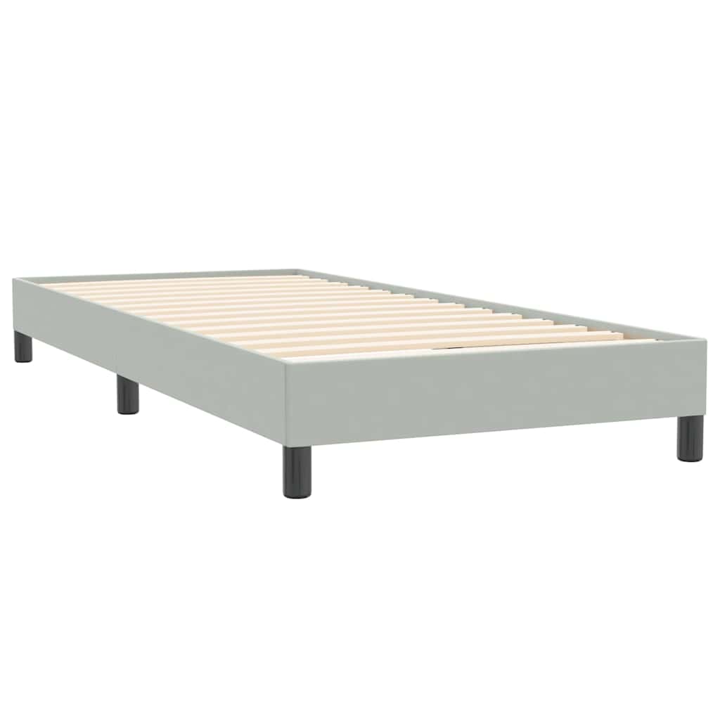 Κρεβάτι Boxspring με Στρώμα & LED ανοιχτό γκρι 80x220 cm Βελούδινο