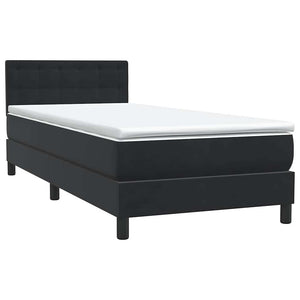 Κρεβάτι Boxspring με Στρώμα & LED Μαύρο 100x220 εκ. Βελούδινο - Pakobazaar