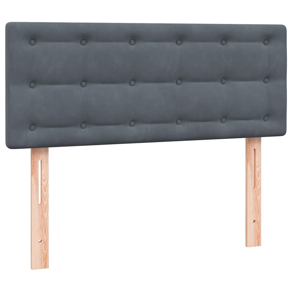 Κρεβάτι Boxspring με Στρώμα & LED Σκούρο γκρι 120x220 cm Βελούδινο