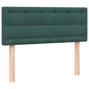 Κρεβάτι Boxspring με Στρώμα & LED σκούρο πράσινο 120x220cm Βελούδινο